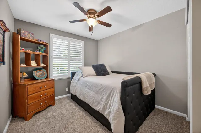 a garden view with a seating space