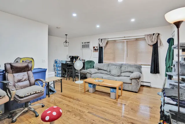 a living room with furniture and a couch