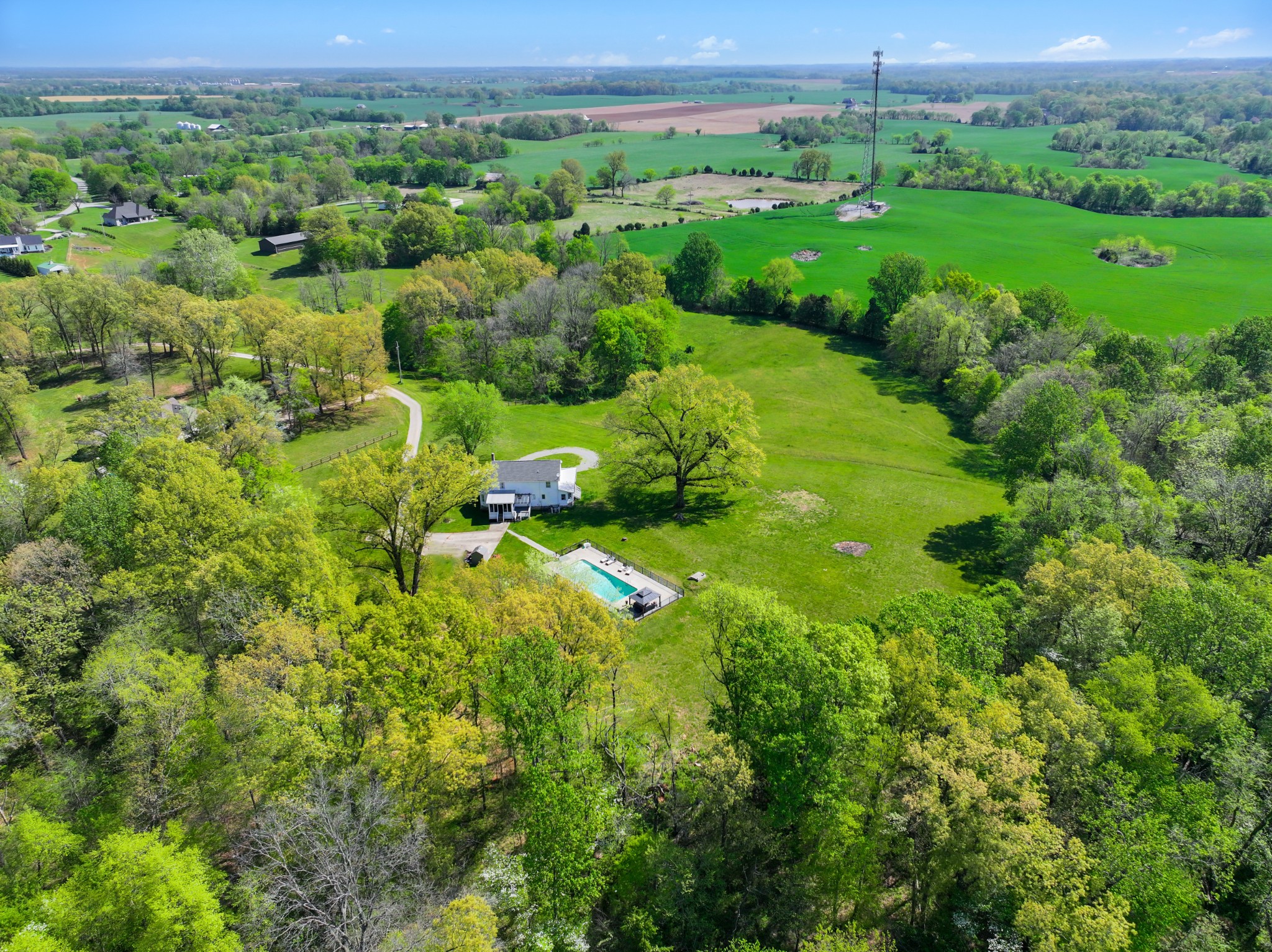 3860 Head Road Adams, TN 37010 - Photo 32 of 32 a view of a lush green forest with trees and houses