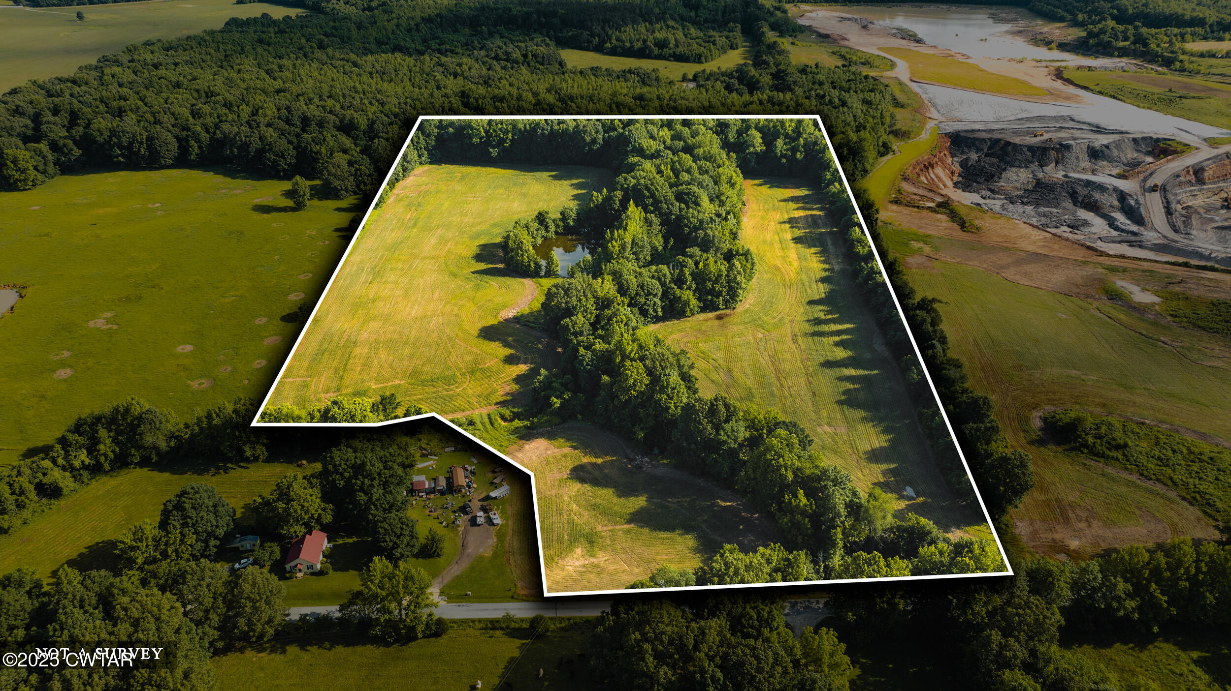 an aerial view of swimming pool