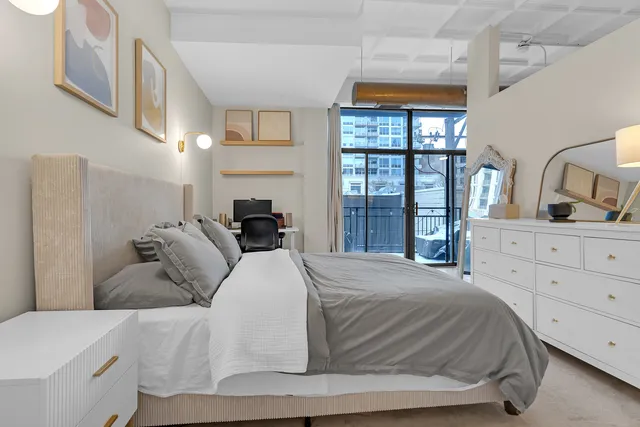 a city view with tall buildings