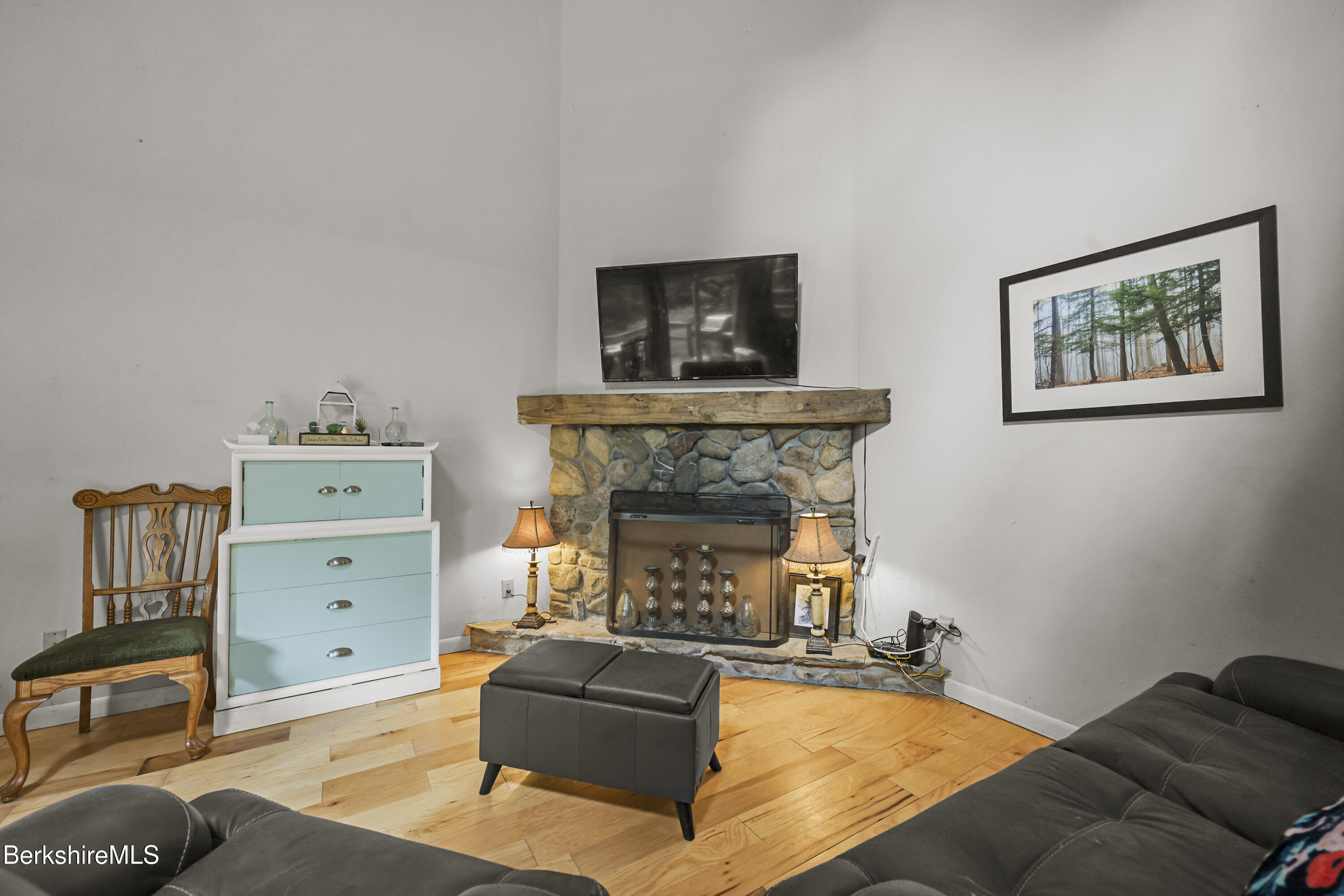 1052 Beaver Pond Meadows Road Williamstown, MA 01267 - Photo 5 of 38 a living room with furniture and a fireplace