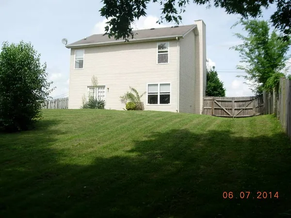 a view of house with backyard