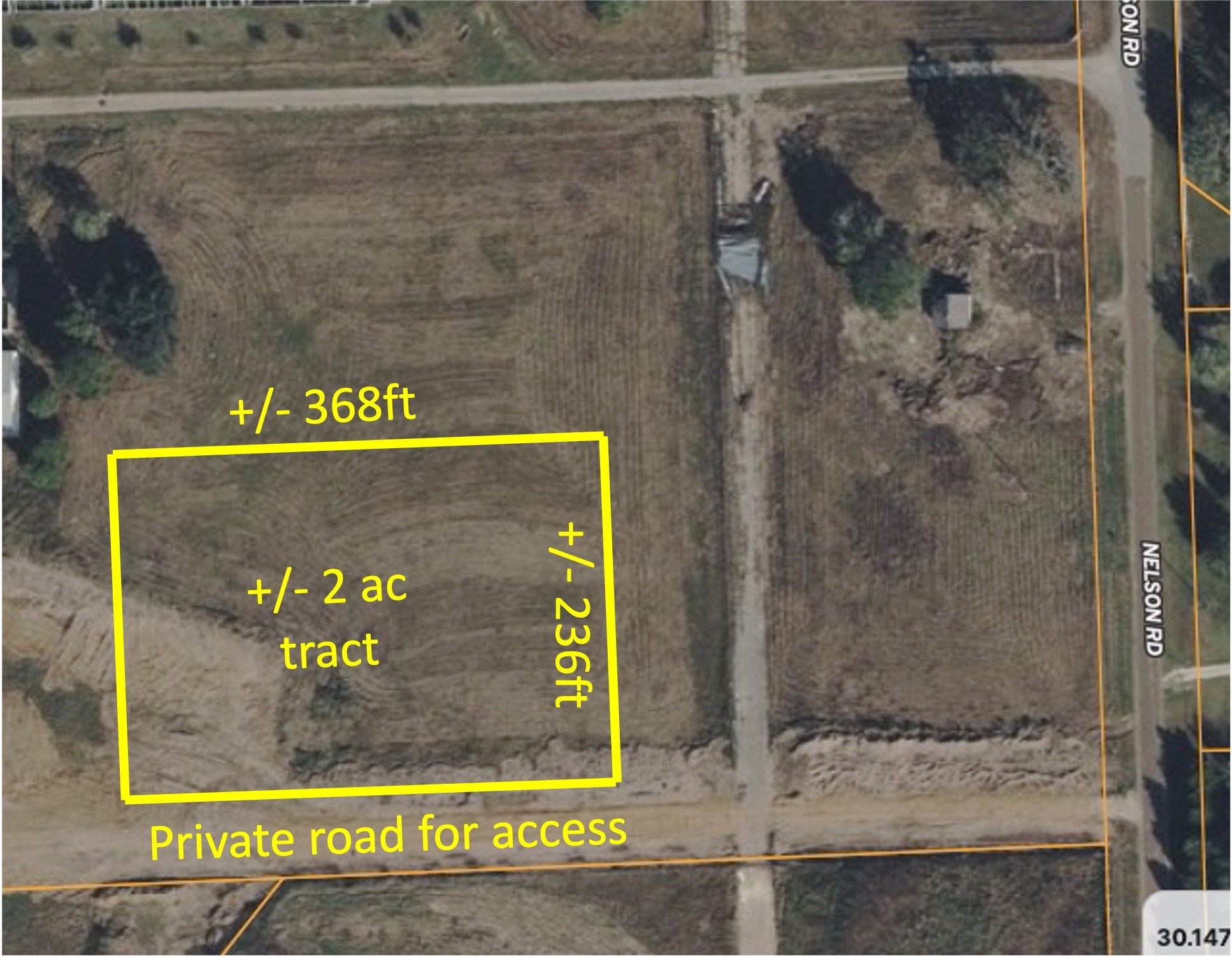 Lot has access via a gravel, private driveway. The driveway has been built.