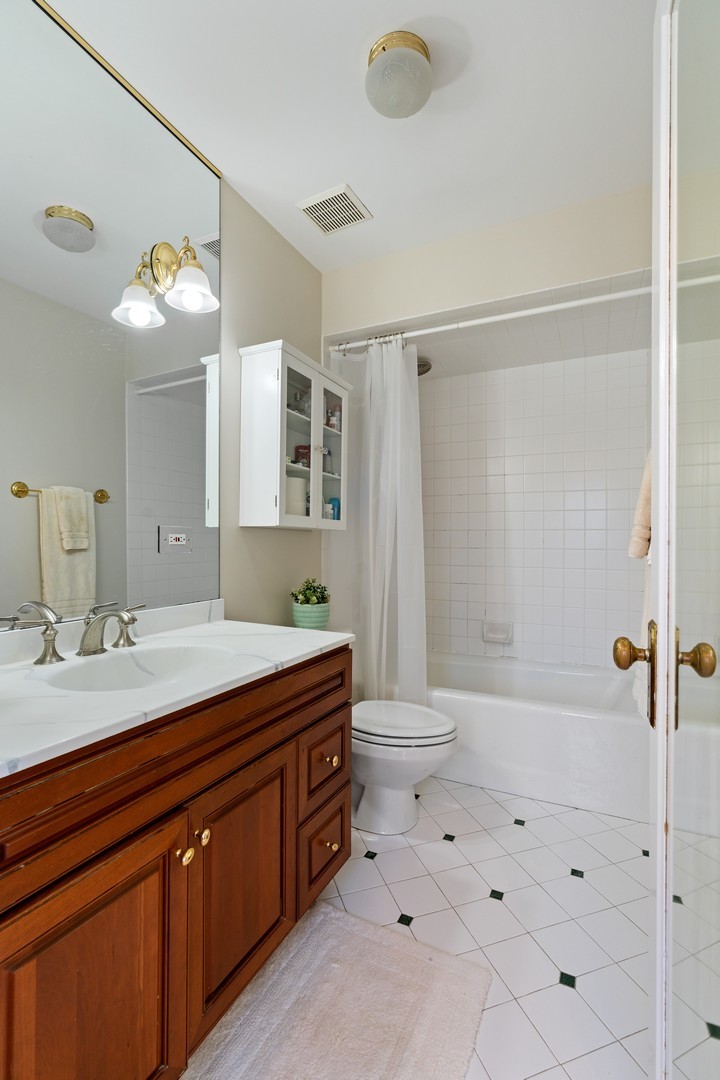 538 Exmoor Road Kenilworth, IL 60043 - Photo 22 of 45 a bathroom with a sink double vanity granite tub and a shower