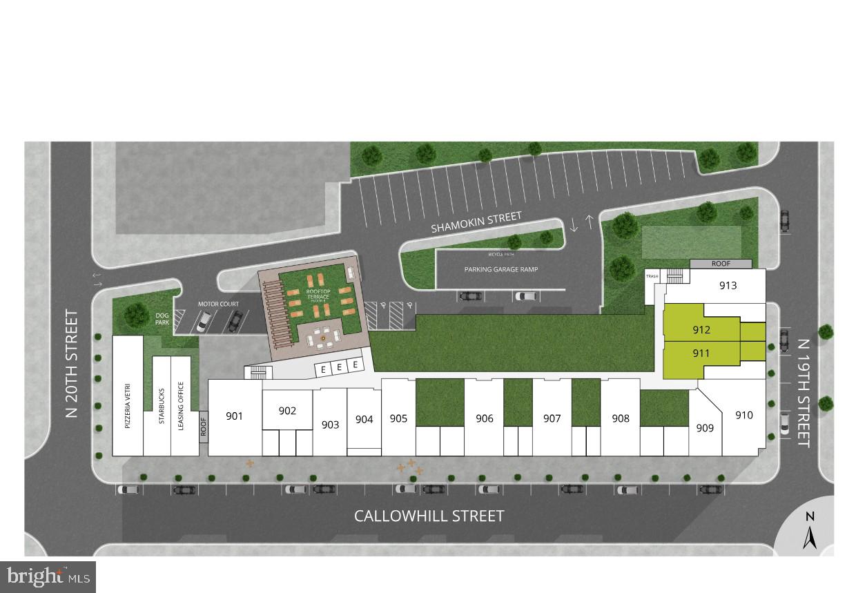 1901-39 Callowhill Street, Unit 912 Philadelphia, PA 19130 - Photo 3 of 17 a upper view of a living room and kitchen