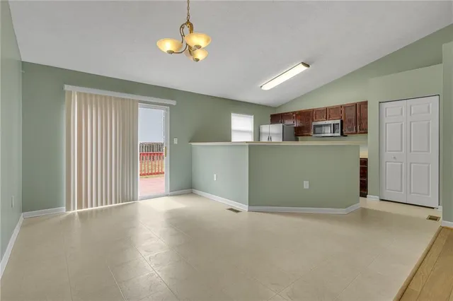 a view of kitchen and window