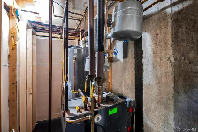 a large room with a large window and furniture