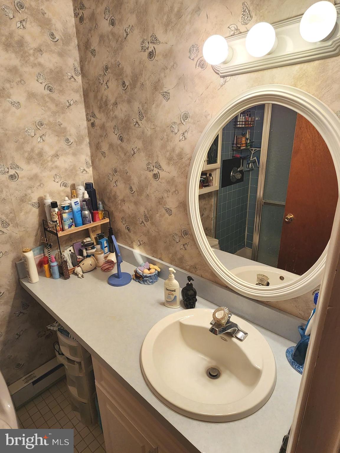 615 Salt Spray Road, Unit 3A Ocean City, MD 21842 - Photo 18 of 23 a bathroom with a sink and mirror