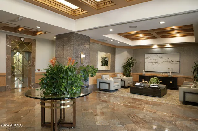 a living room with furniture