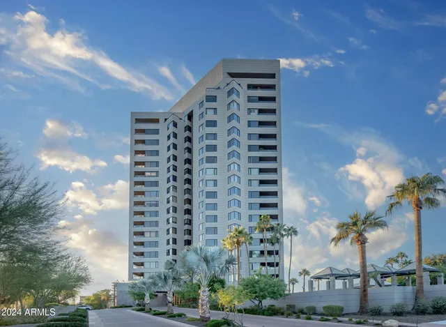 a city view with tall building