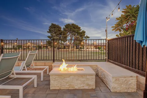 a view of a balcony with couch