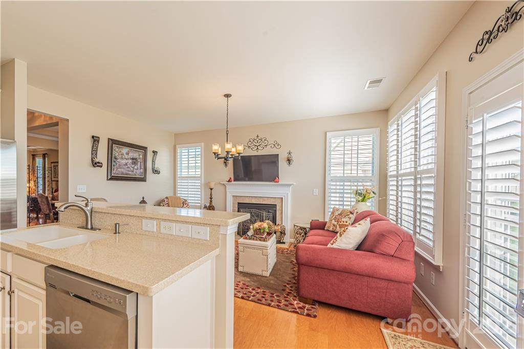279 Garnet Court, Unit 549 Fort Mill, SC 29708 - Photo 17 of 47 a living room with furniture a fireplace and a flat screen tv
