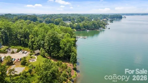 a view of a lake with a city
