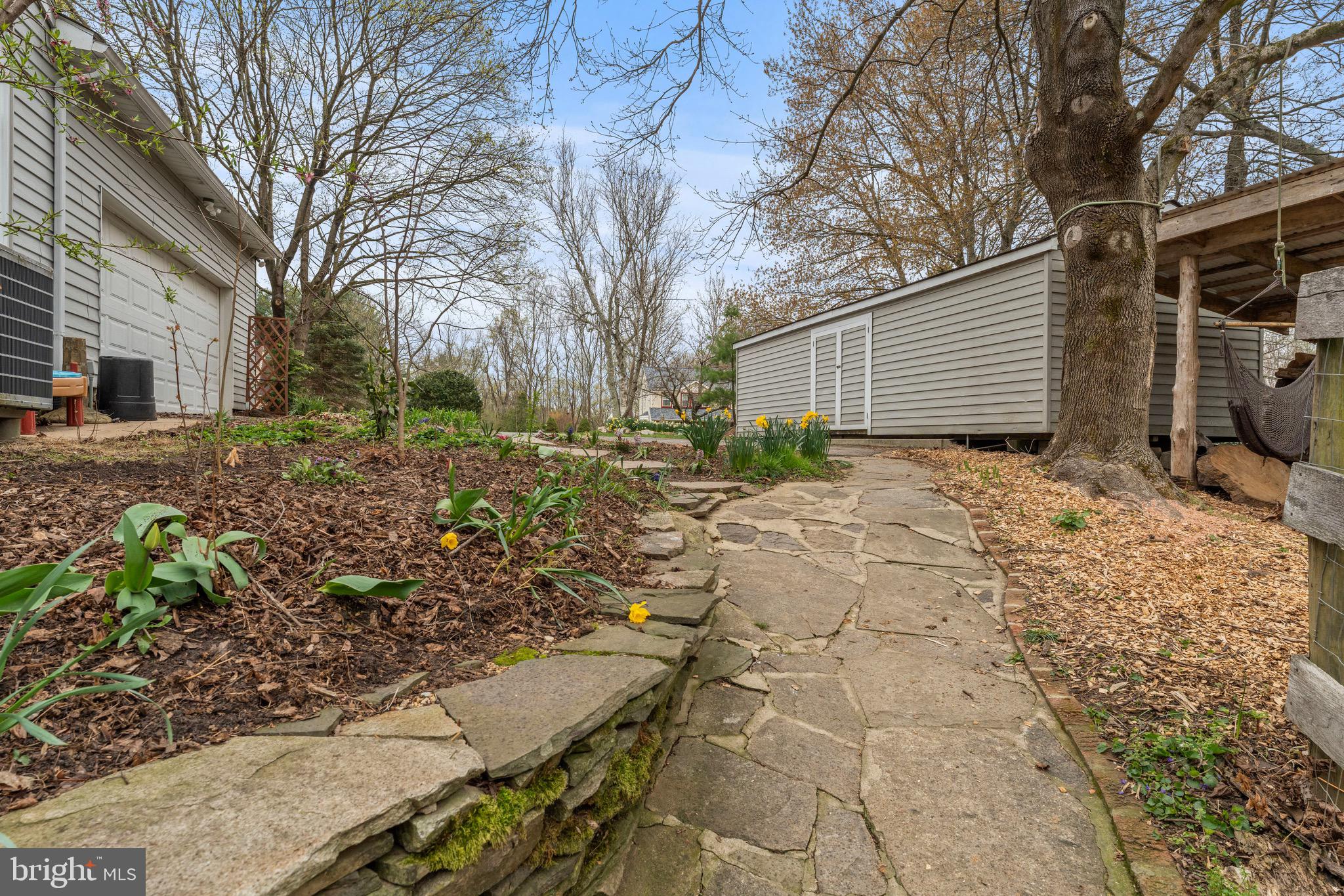 8 Manor Brook Road Monkton, MD 21111 - Photo 50 of 62 a backyard of a house with large trees and brick walls