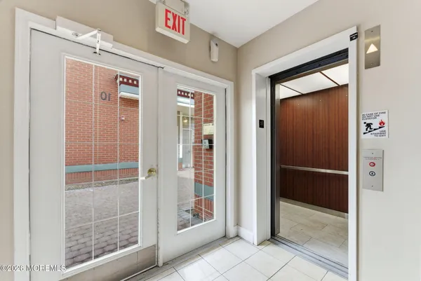 a view of a building with door