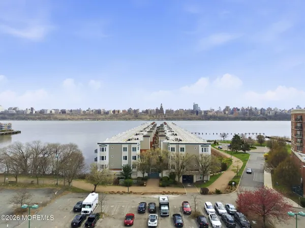 a view of a lake with houses