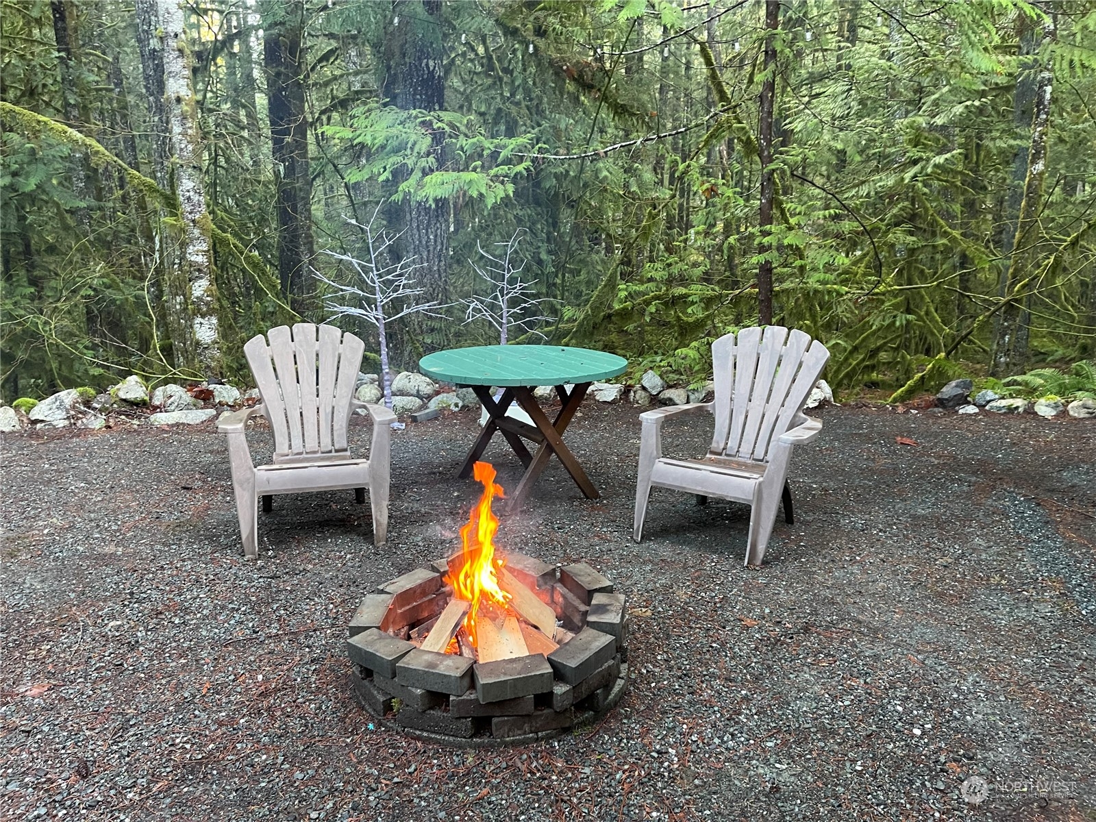 18 Drial Loop Maple Falls, WA 98266 - Photo 7 of 39 a wooden bench sitting in the middle of a yard