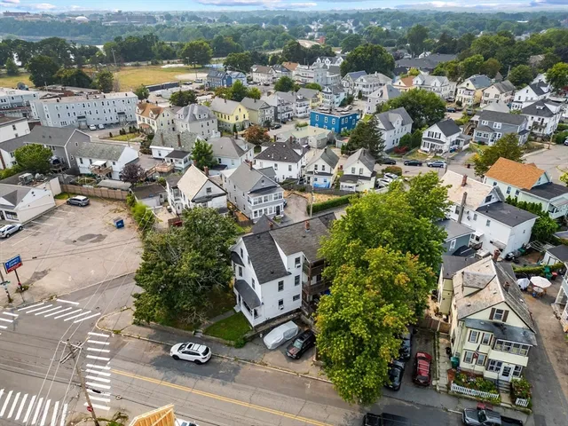 an aerial view of multiple house