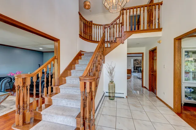 a view of an entryway with staircase