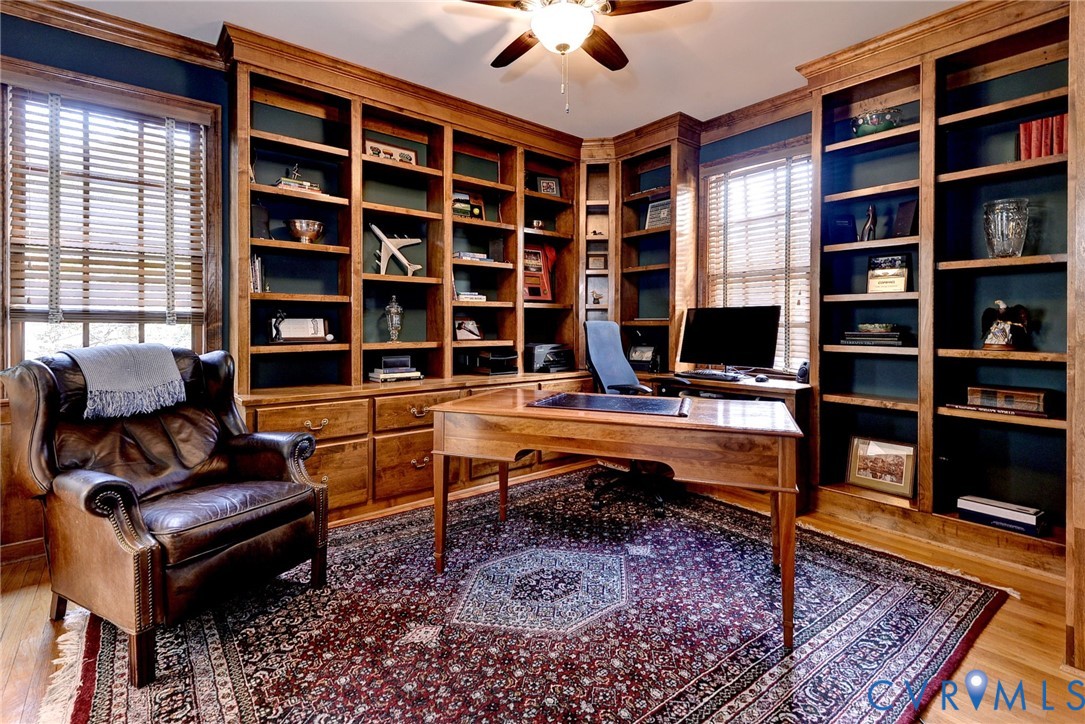 1613 River Ridge Williamsburg, VA 23185 - Photo 36 of 83 Office with light wood-style flooring, ceiling fan