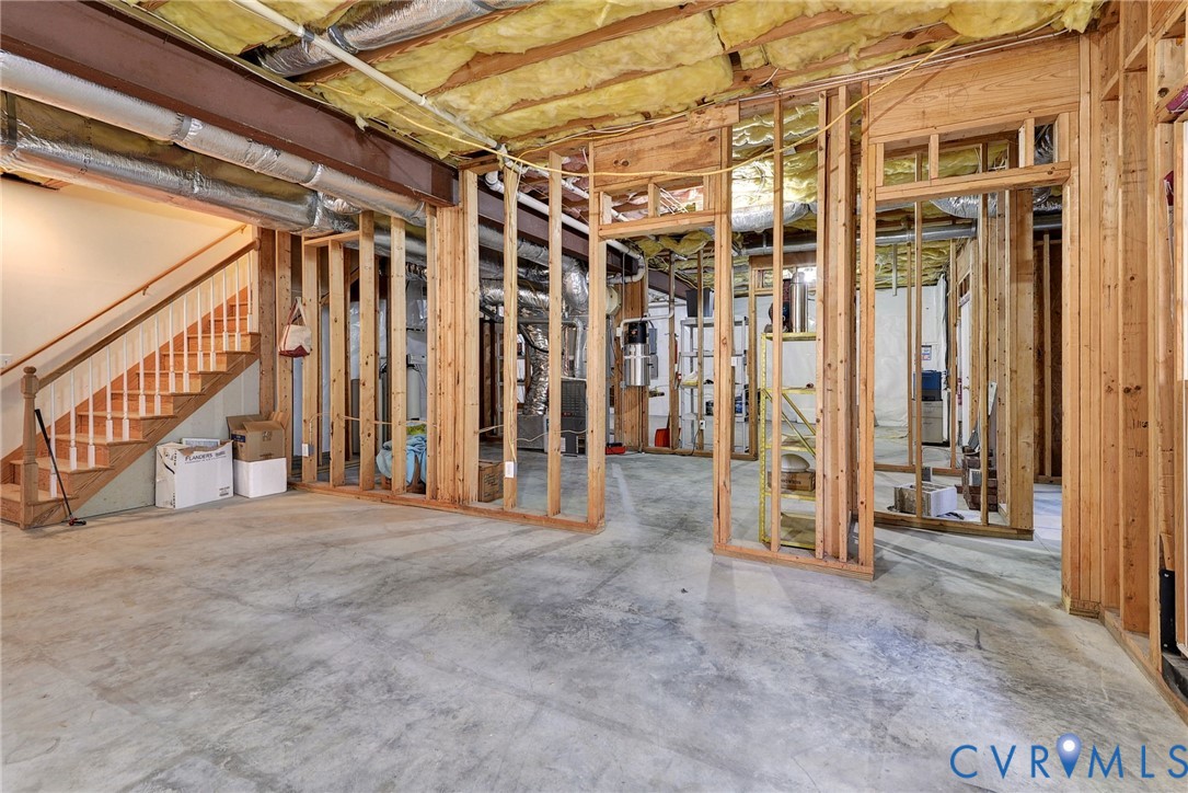 1613 River Ridge Williamsburg, VA 23185 - Photo 53 of 83 Unfinished below grade area featuring stairs and a