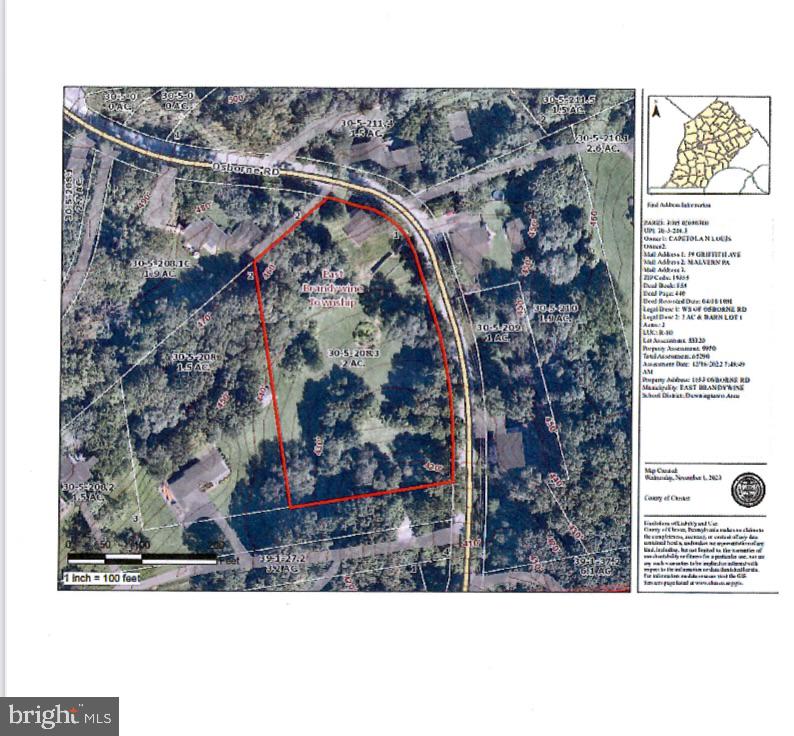 1153 Osborne Road Downingtown, PA 19335 - Photo 15 of 15 Chesco Views-Boundary Line