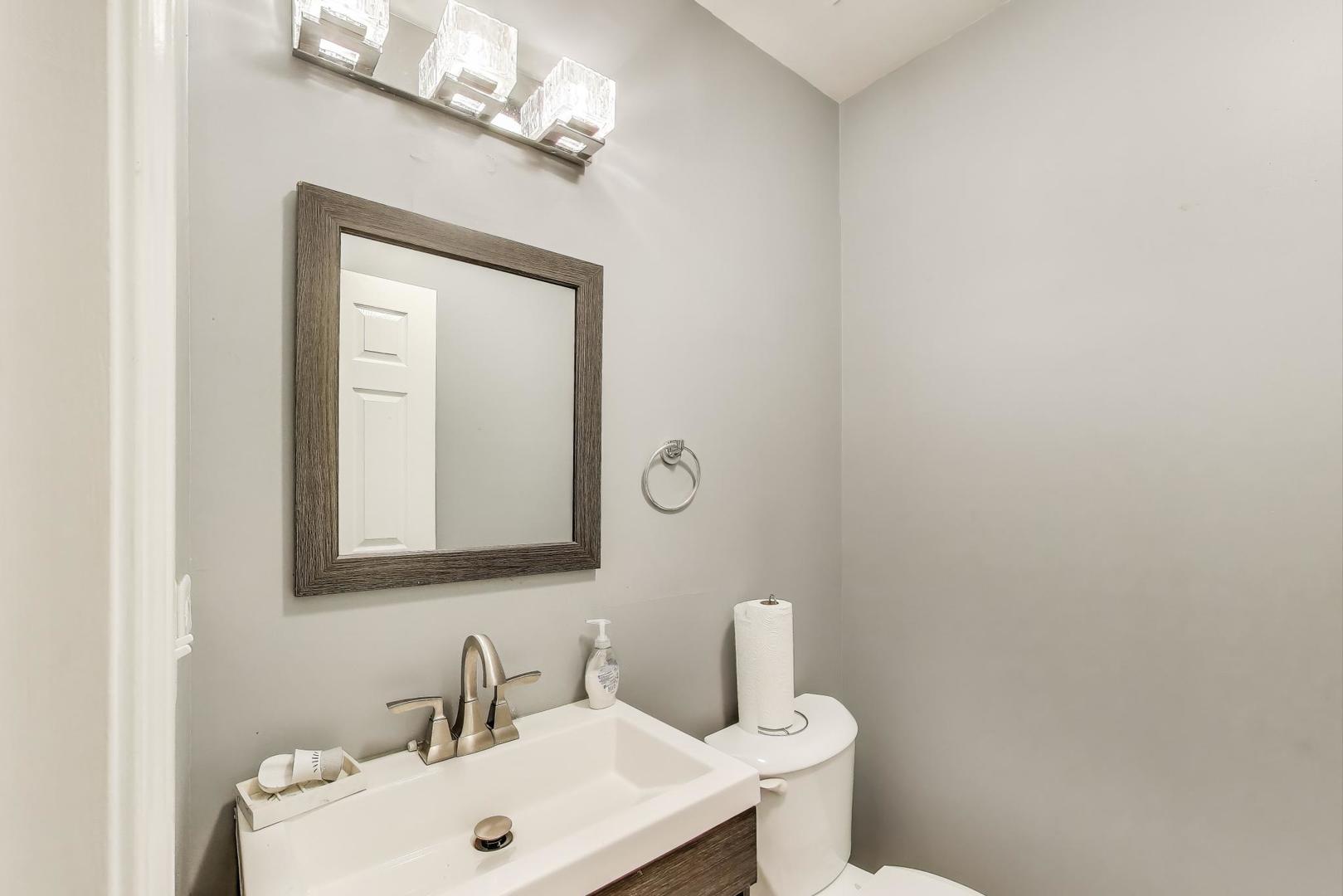 8618 South Morgan Street Chicago, IL 60620 - Photo 8 of 27 a bathroom with a sink and a mirror