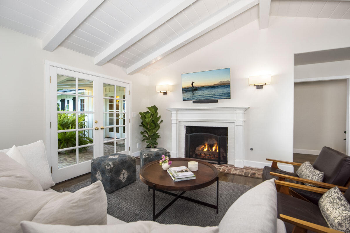 223 Rametto Road Santa Barbara, CA 93108 - Photo 13 of 35 a living room with furniture and a fireplace