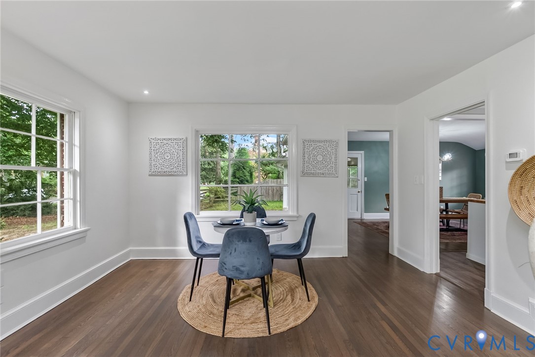 1136 Overbrook Road Petersburg, VA 23805 - Photo 9 of 51 Bright dining area featuring dark wood-finish floo