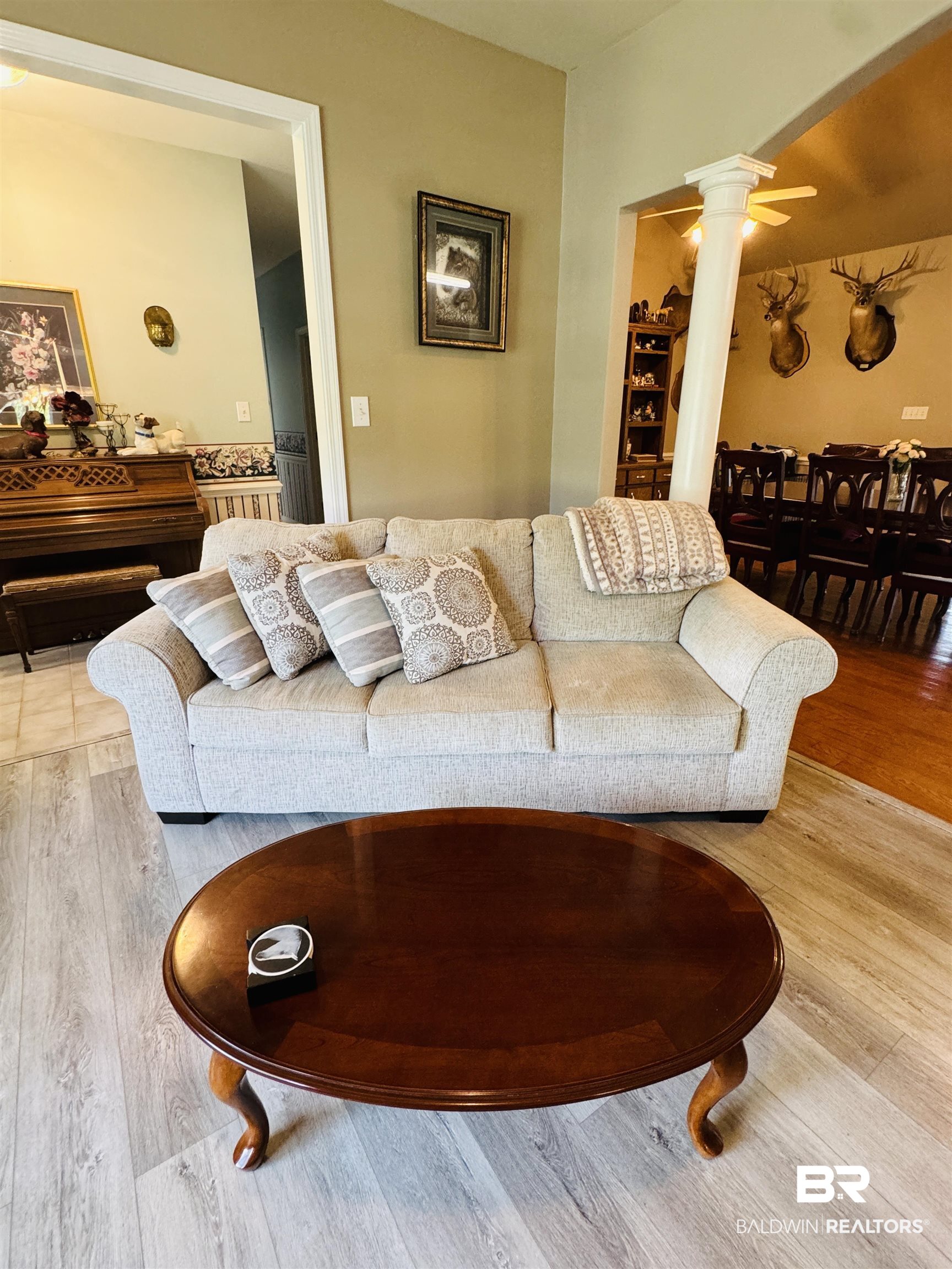 13795 White Road Silverhill, AL 36576 - Photo 21 of 99 Living room featuring light wood finished floors and ceiling fan