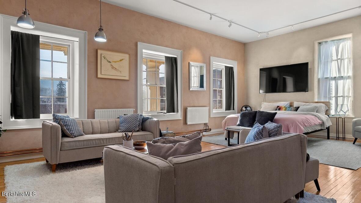 264 Main Street, Unit B Great Barrington, MA 01230 - Photo 2 of 26 a living room with furniture and a flat screen tv
