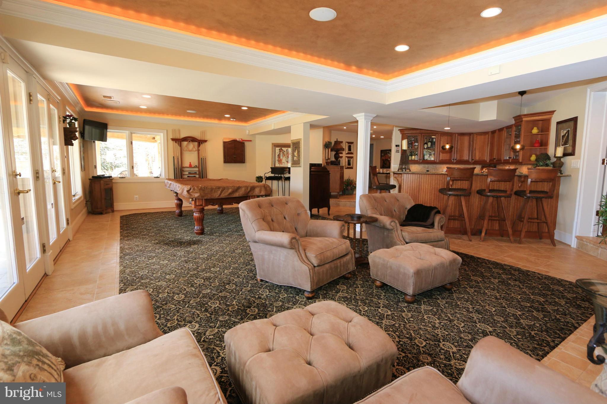 11571 Lake Newport Road Reston, VA 20194 - Photo 20 of 30 Rec Room w/Pool Table, Custom Bar Seating Area