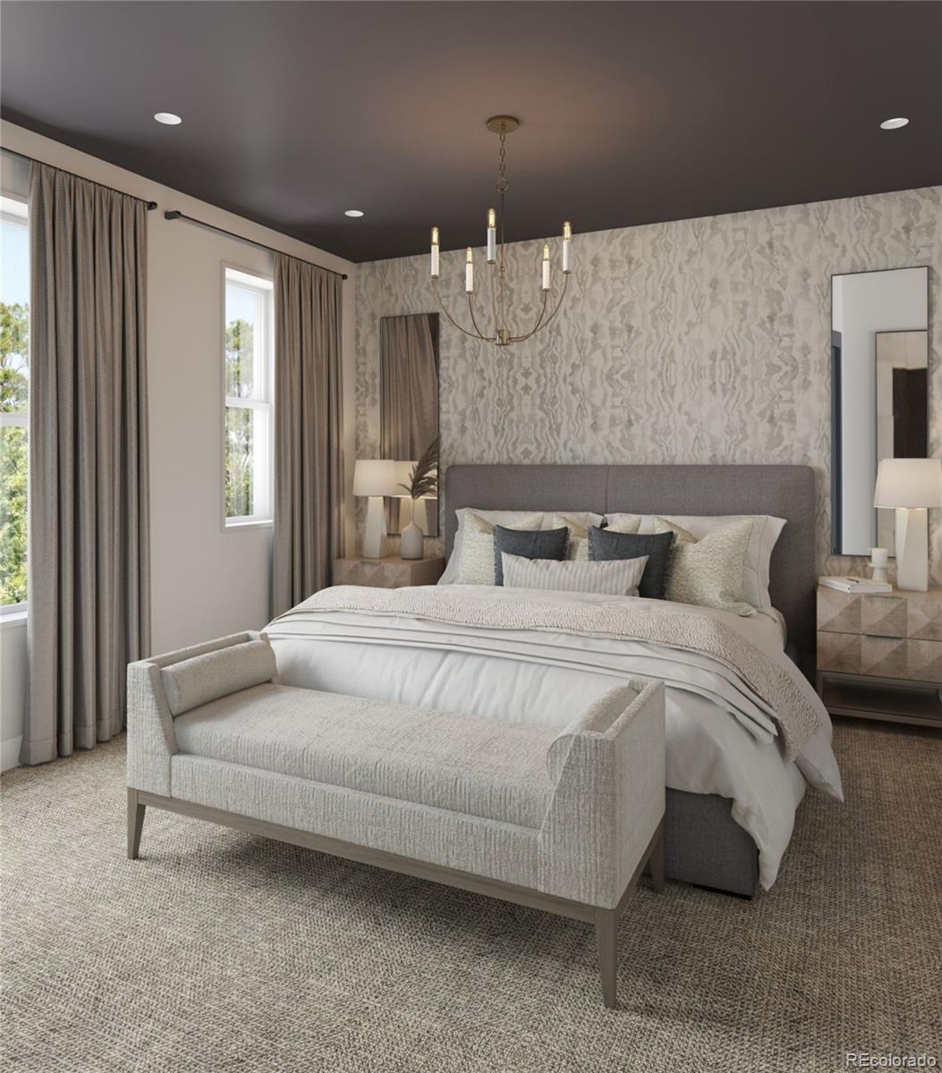 431 Acoma Street Denver, CO 80204 - Photo 15 of 18 a bedroom with a bed and a large mirror