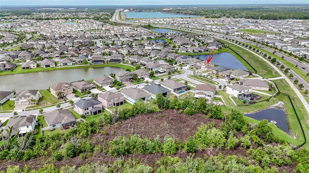 8099 Lago Mist Way Wesley Chapel, FL 33545 - Photo 45 of 56 an aerial view of residential houses with outdoor space