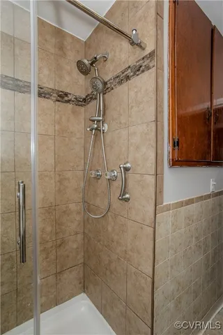 a bathroom with a shower