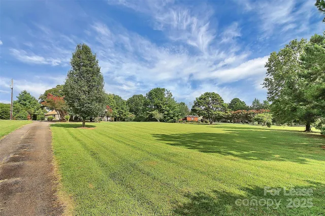 a view of a golf course with a garden