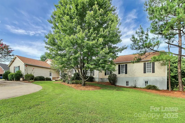 a view of house with a yard