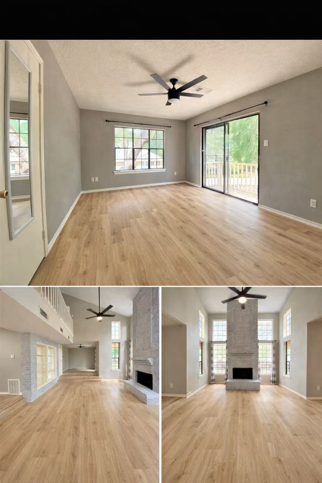 12303 Longfellow Drive Montgomery, TX 77356 - Photo 4 of 26 a view of a hall with wooden floor and a fireplace