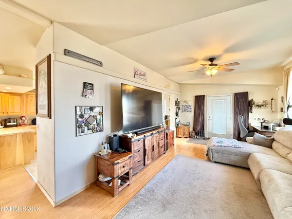 a bedroom with furniture and a bed