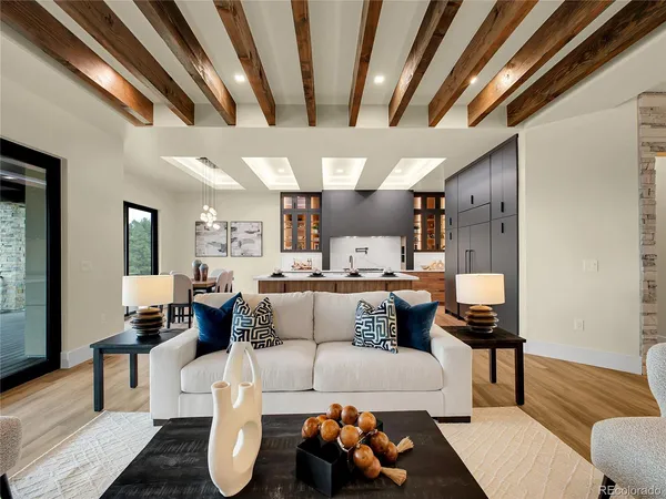 a view of a kitchen area with furniture and window