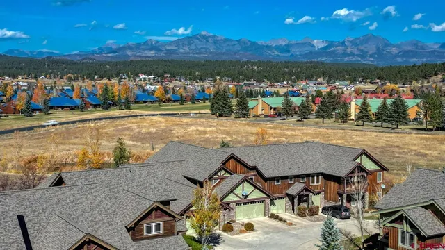 an aerial view of multiple house