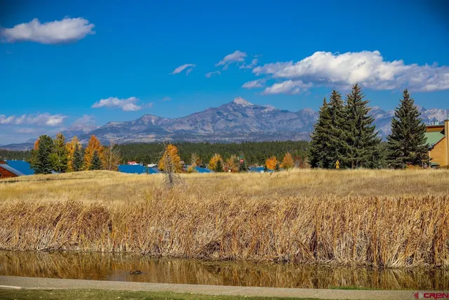 a view of an outdoor space and mountain view