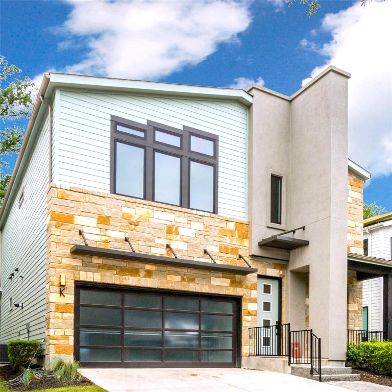 a front view of a house with a entrance