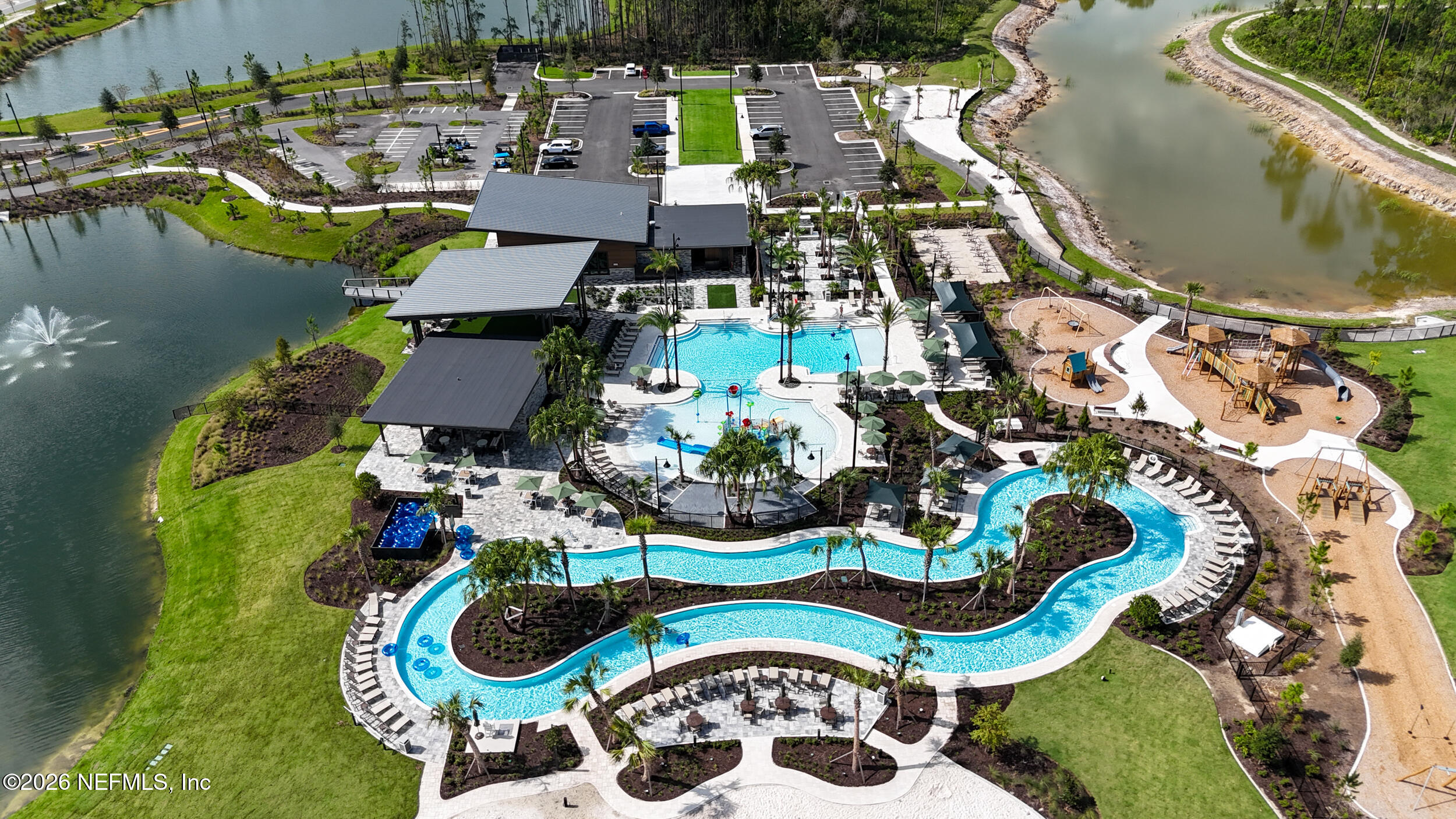 49 Oak Shadow Place St. Johns, FL 32259 - Photo 40 of 48 aerial view of a house with swimming pool and outdoor seating