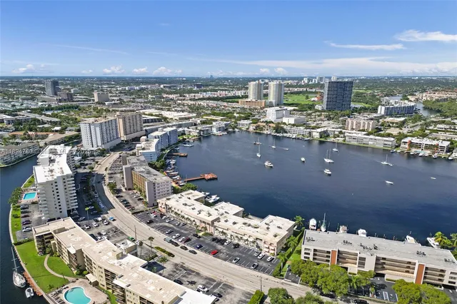 a view of a city that has tall buildings