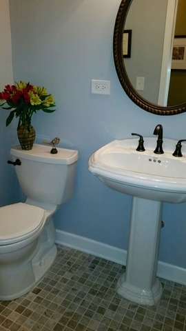 737 West Bauer Road Naperville, IL 60563 - Photo 6 of 25 a bathroom with a sink toilet and mirror