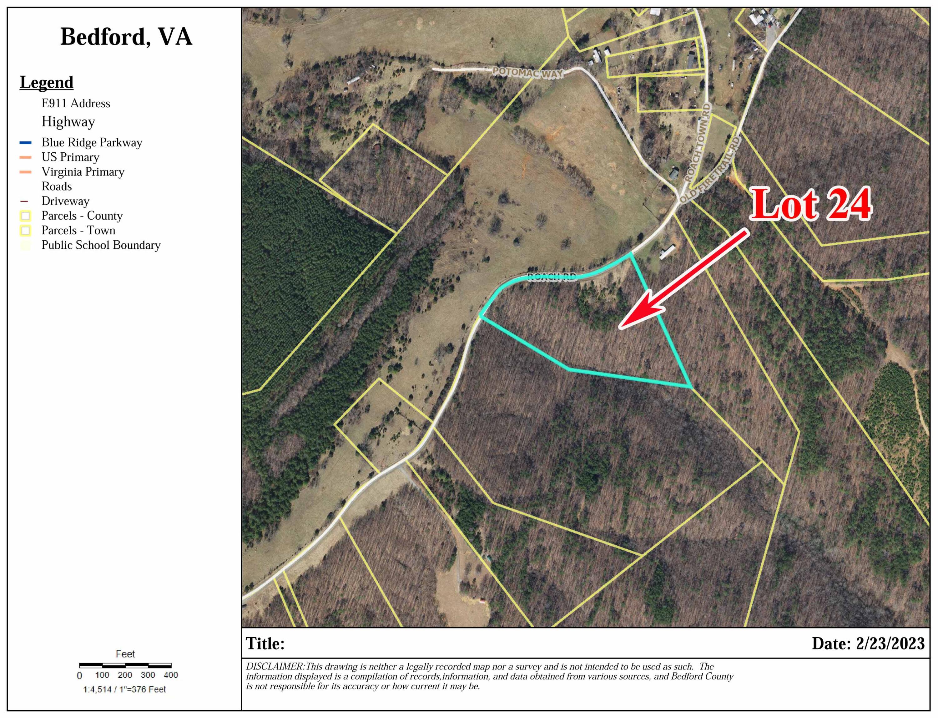 Lot 24 Roach Road Huddleston, VA 24104 - Photo 8 of 10 Bedford County GIS aerial