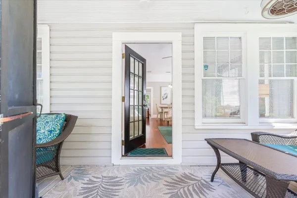 a view of a entryway of the house