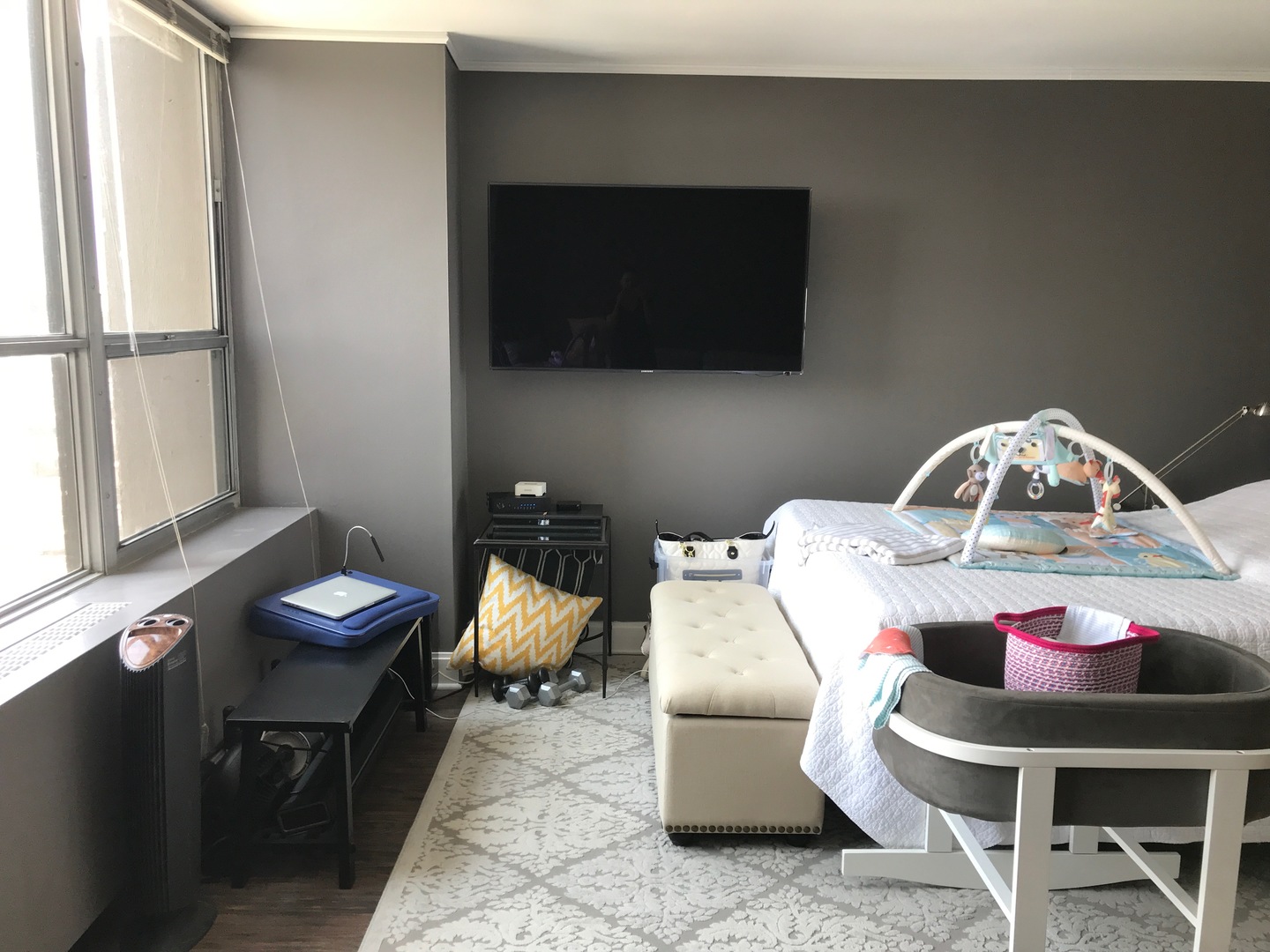 655 West Irving Park Road, Unit 2911 Chicago, IL 60613 - Photo 35 of 42 a living room with furniture a flat screen tv and a window